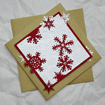 Red Flurry - Handcrafted Christmas Card - dr15-0008